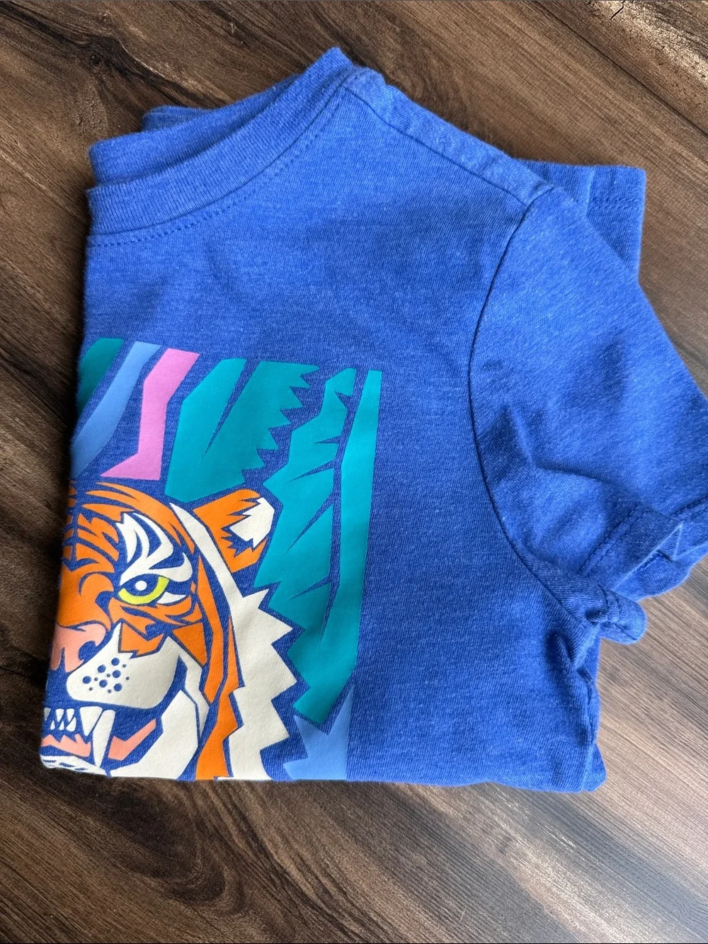 Cat & Jack Royal Blue Tiger Graphic Tee with Bright Accents
